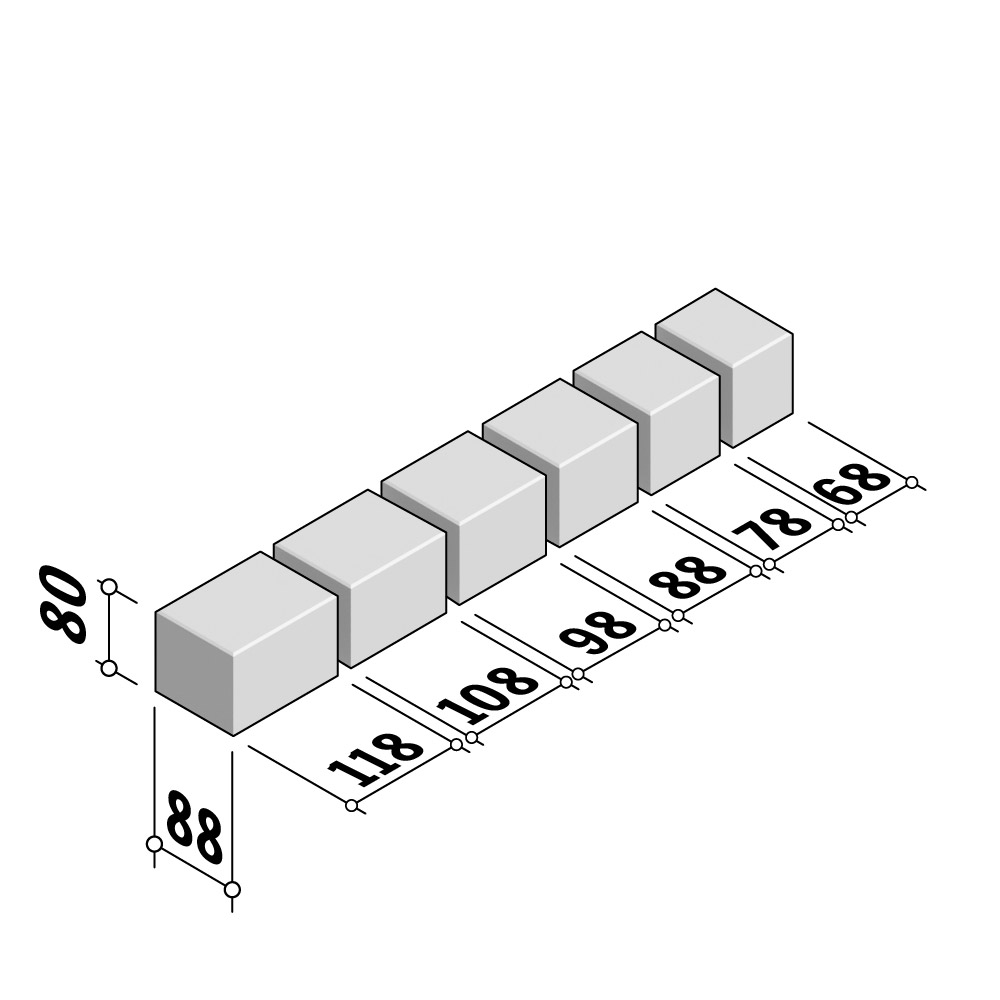 Mellifont | 6 size mix Setts | 80mm Thick