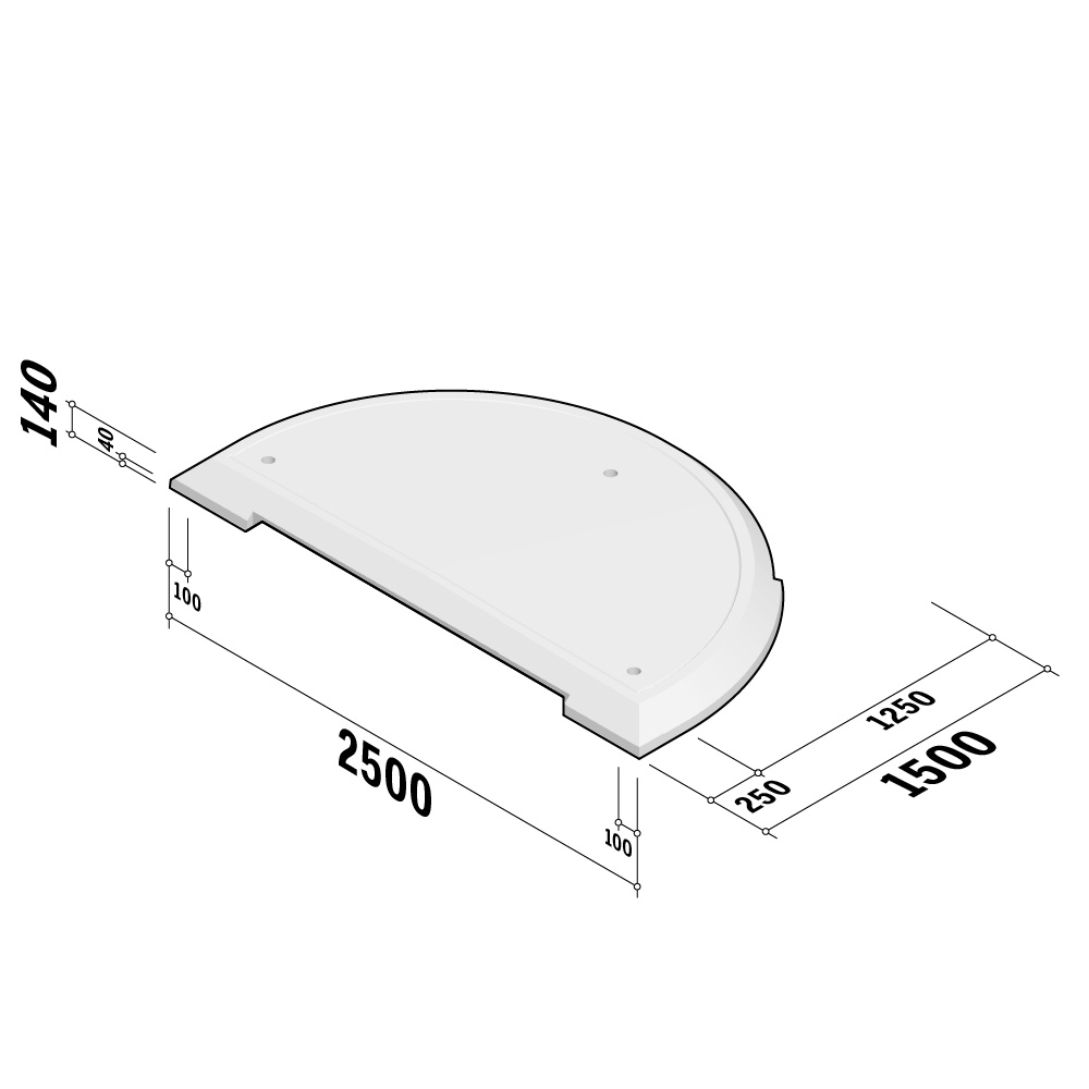Modular Islands | 2500 | 2500x140 | L-1500 | Detached
