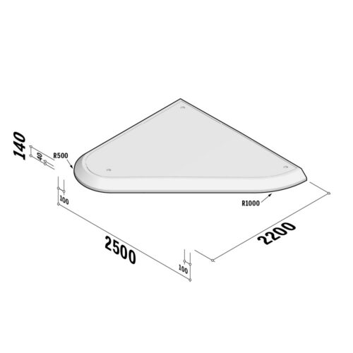 Modular Islands | Side Guides 2500 | 2500x140 | L-2210 | Left