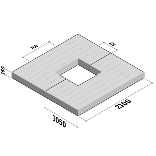 Planum Tree Surround | XXL | 2100x1050x160