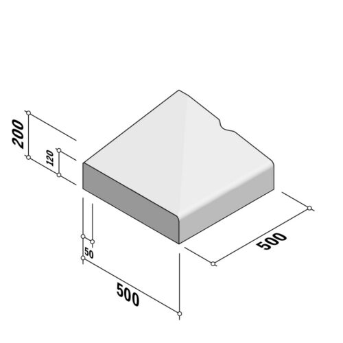 Roundabout Block | End | 500x200 | L-500 | Left