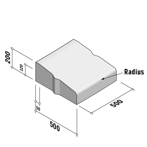 Roundabout Block | Radius Internal | 500x200 | L-500 | 11.00-15.00m
