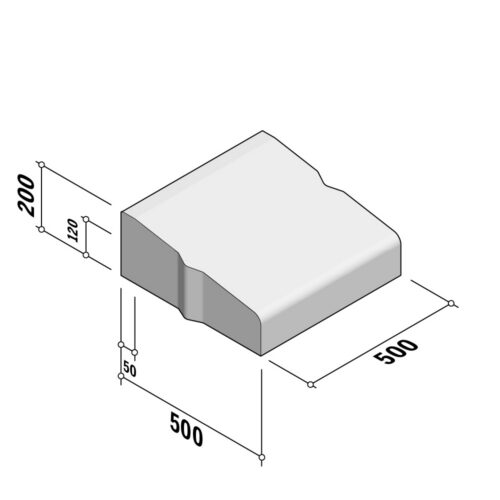 Roundabout Block | Straight | 500x200 | L-500 | Middle