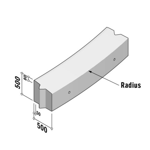 Roundabout Edge | Radius External | 500x500 | L-2042 | 17.2m