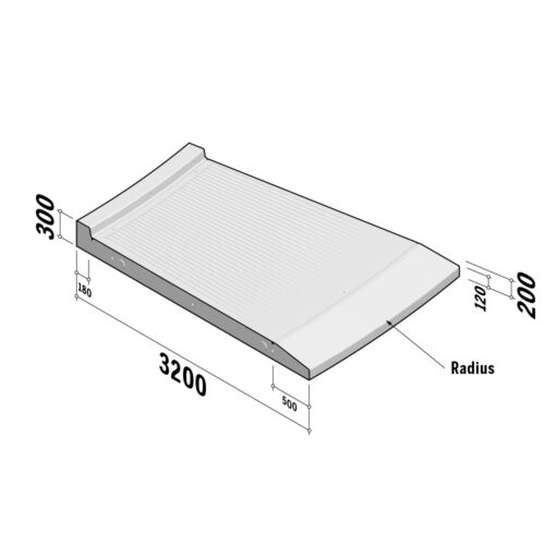 Roundabout Plateaus | 3200 Rib Radius External | 3200x300 | L-2280 | 12.75m