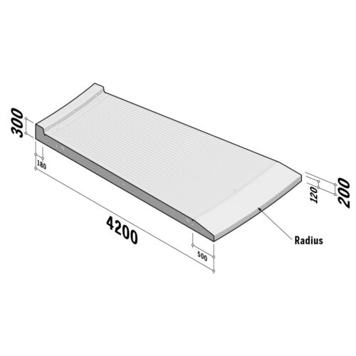 Roundabout Plateaus | 4200 Rib Radius External | 4200x300 | L-2280 | 12.75m