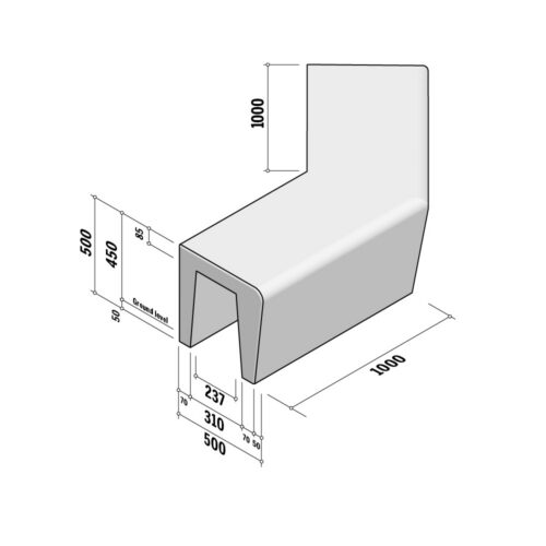 Solid Hollow | Return External | 500-450x500 | L1000 | 135°
