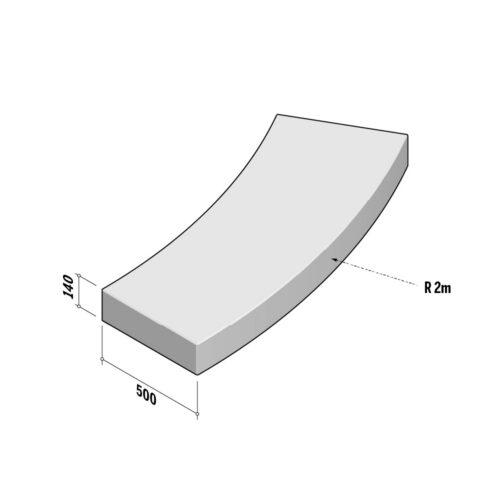 Solid | Radius External | Slab | 500x140 | L1570 | 2m