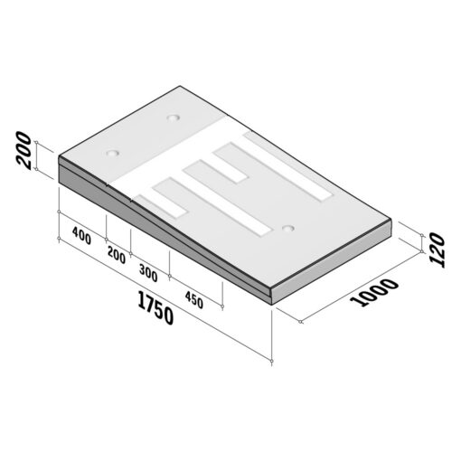 Traffic Hump 20mph | 1750 Sinusoidal 80 | 120-200x1750 | L-1000