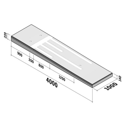 Traffic Hump 40mph | 4000 Sinusoidal 80 | 140-220x4000 | L-1000