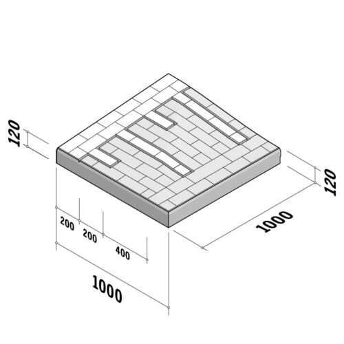 Traffic Plateaus 20mph | 1000 Sinusoidal 80 Block Pattern | 120-200x1000 | L-1000 | Left