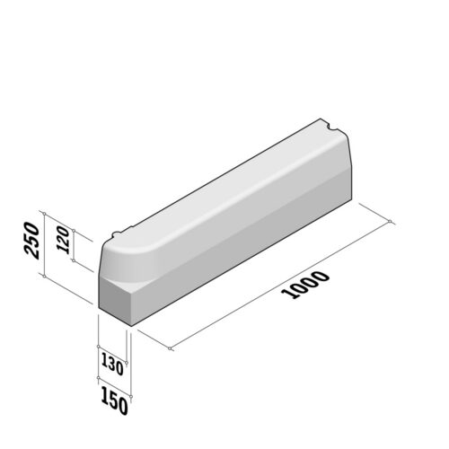 Tree Protection Kerb 130-150 | Return Corner | 130-150x250 | L1000 | HD