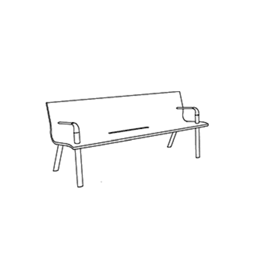 Vilnius | Bench | 200 with Armrests